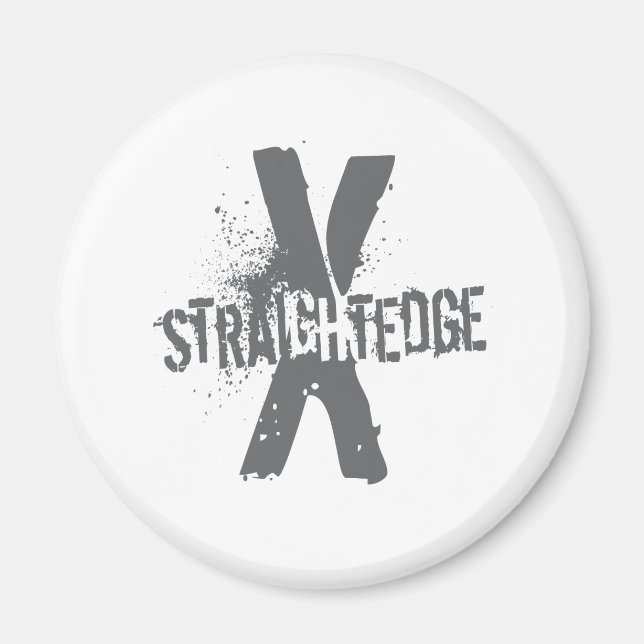 Straight Edge X dunkelgrau Magnet (Vorne)