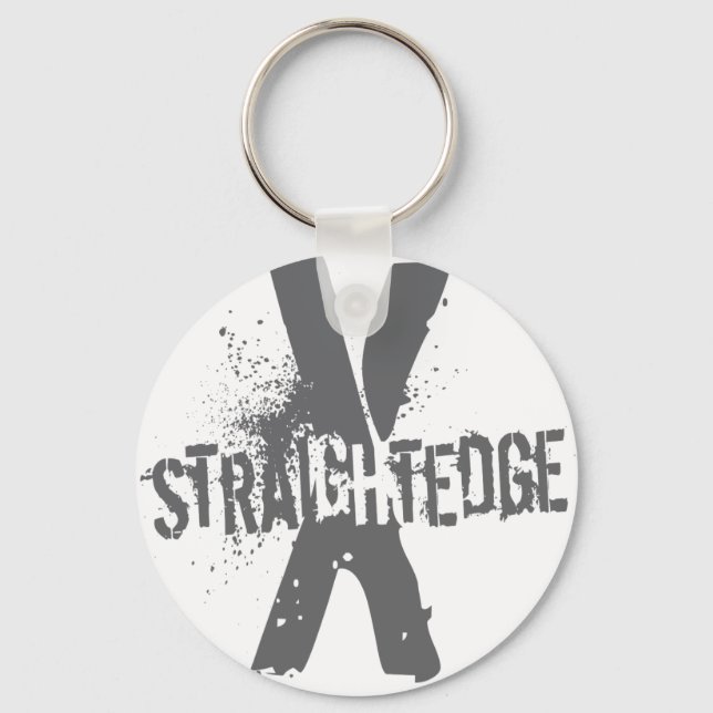 Straight Edge X dunkelgrau Schlüsselanhänger (Vorderseite)