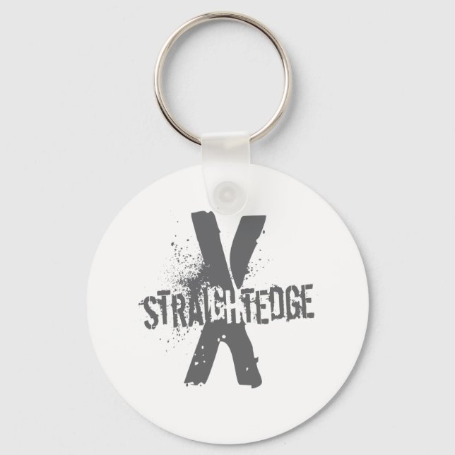 Straight Edge X dunkelgrau Schlüsselanhänger (Vorderseite)