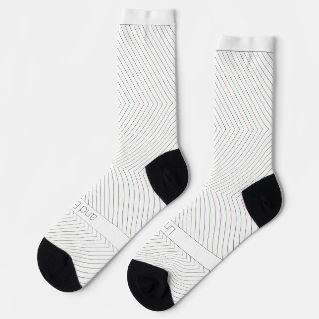 Straight Lines and Boxes on Striped White Socken (Linkes Detail)