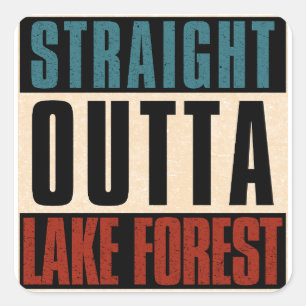 Straight Outdoor Lake Forest California CA Quadratischer Aufkleber