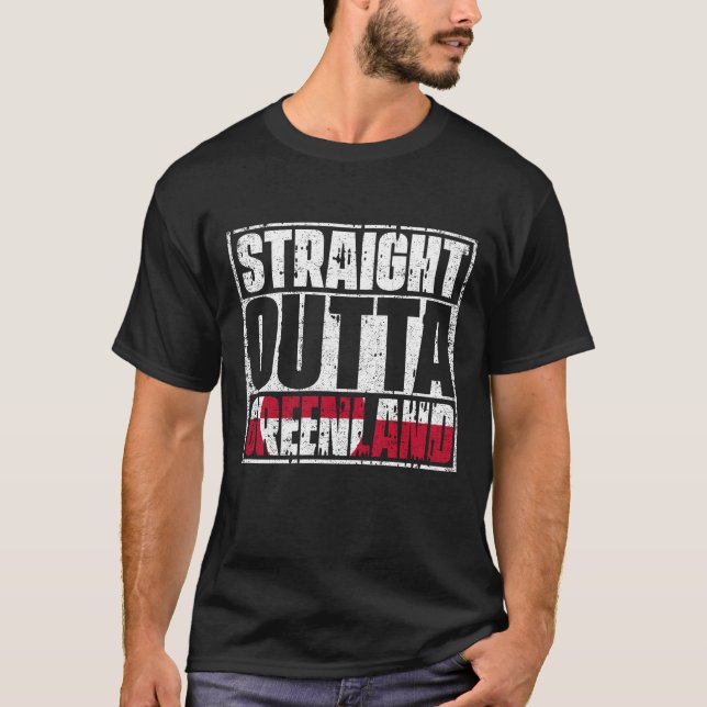 Straight Outside Grönland Flag T-Shirt (Vorderseite)