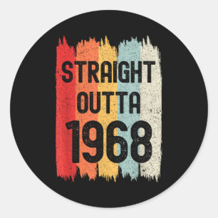Straight Outta 1968 Lustiger Retro-Geburtstag Awes Runder Aufkleber