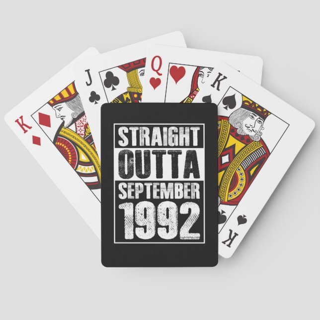Straight Outta 1992 29. Geburtstag Spielkarten (Rückseite)