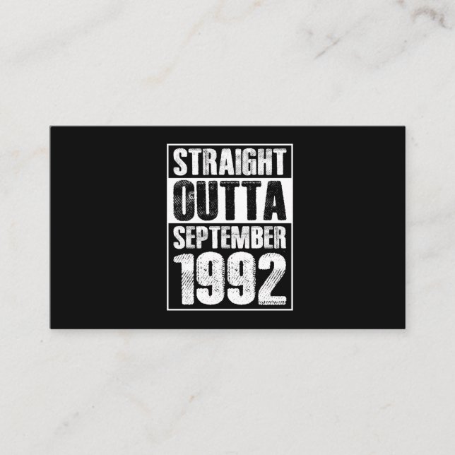 Straight Outta 1992 29. Geburtstag Visitenkarte (Vorderseite)
