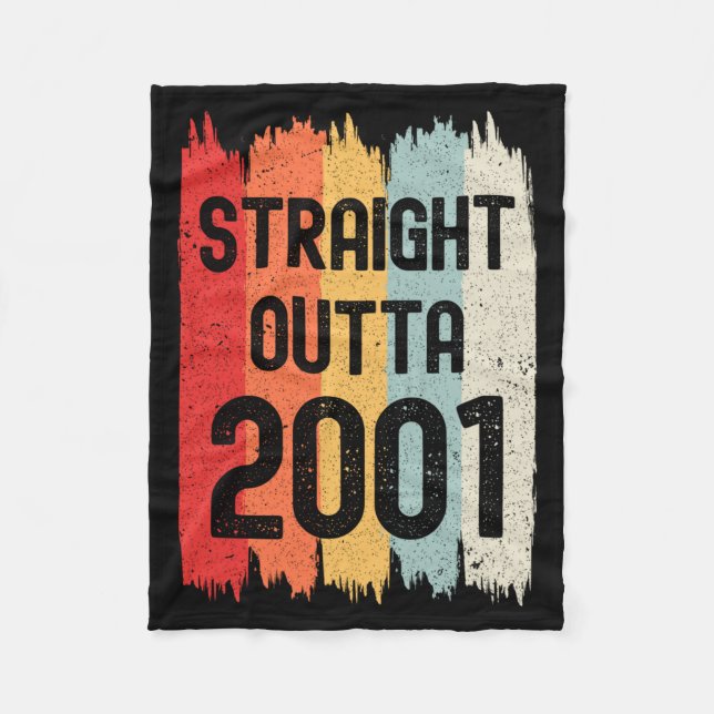 Straight Outta 2001 Funny Retro Birthday Awesome S Fleecedecke (Vorderseite)