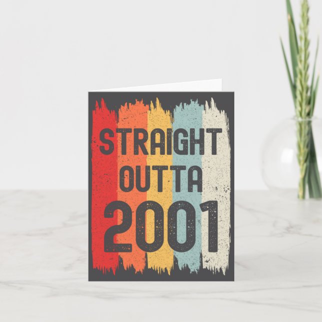 Straight Outta 2001 Funny Retro Birthday Awesome S Karte (Vorderseite)
