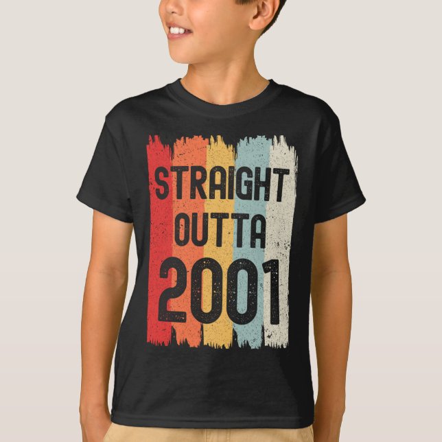 Straight Outta 2001 Funny Retro Birthday Awesome S T-Shirt (Vorderseite)