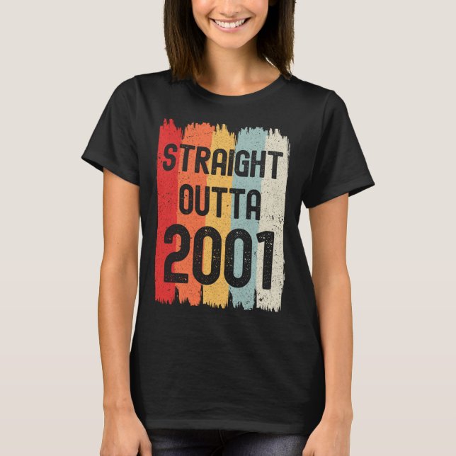 Straight Outta 2001 Funny Retro Birthday Awesome S T-Shirt (Vorderseite)