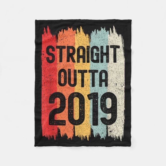 Straight Outta 2019 Funny Retro Birthday Awesome S Fleecedecke (Vorderseite)