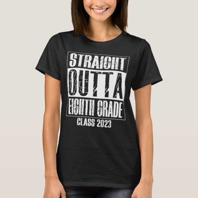 Straight Outta 8th Eighth Grade Preschool Graduati T-Shirt (Vorderseite)