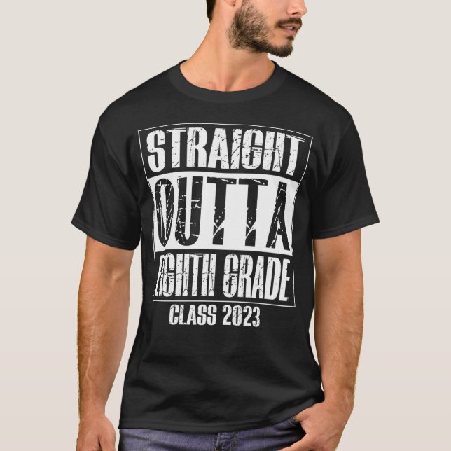 Straight Outta 8th Eighth Grade Preschool Graduati T-Shirt (Vorderseite)