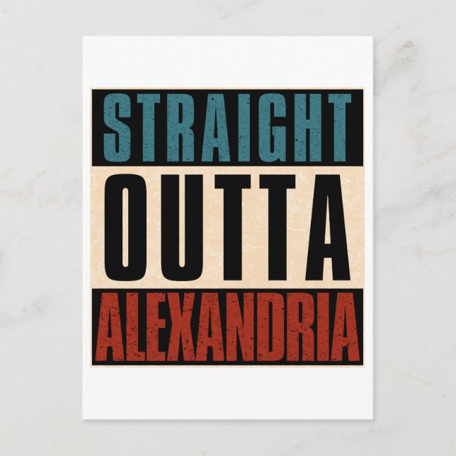 Straight Outta Alexandria Virginia VA Postkarte (Vorderseite)
