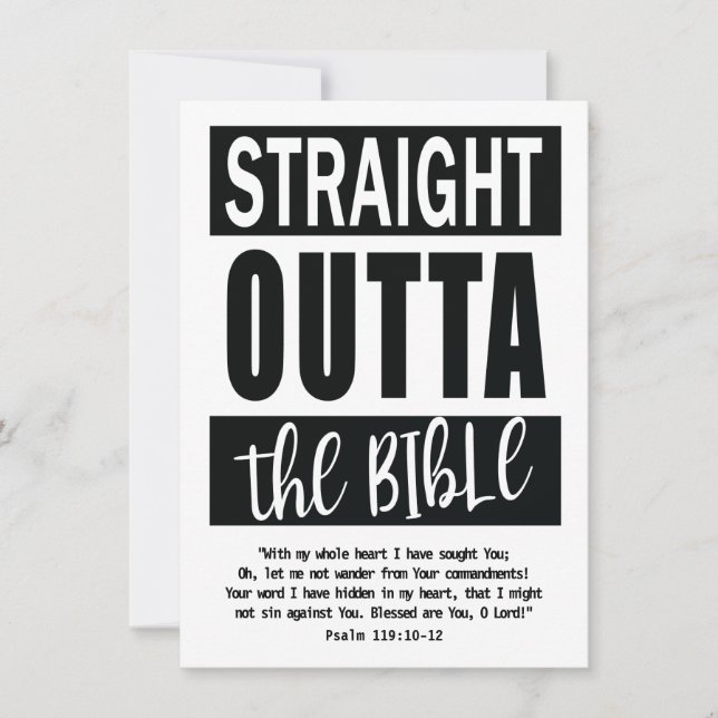 STRAIGHT OUTTA BIBLE Lesezeichen Christliche Studi Karte (Vorderseite)