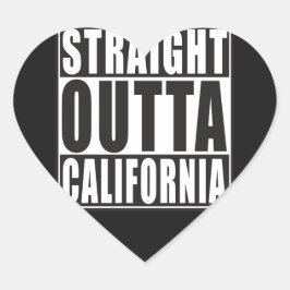 Straight Outta California Herz-Aufkleber