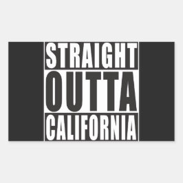 Straight Outta California Rechteckiger Aufkleber