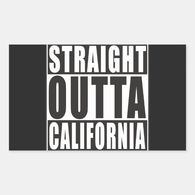 Straight Outta California Rechteckiger Aufkleber (Vorderseite)