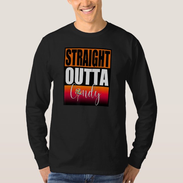 Straight Outta Candy Halloween Trick oder Behandlu T-Shirt (Vorderseite)