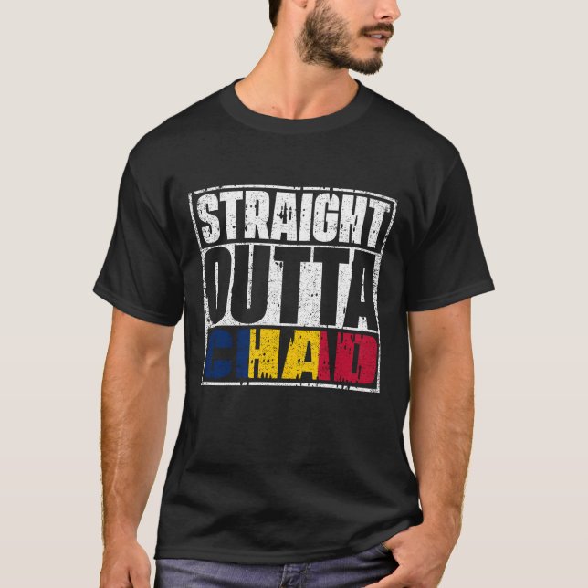 Straight Outta Chad Flag T-Shirt (Vorderseite)