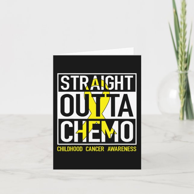 Straight Outta Chemo Gold Ribbon Kinderkrebs Karte (Vorderseite)