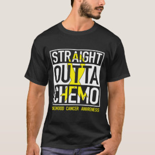 Straight Outta Chemo Gold Ribbon Kinderkrebs T-Shirt