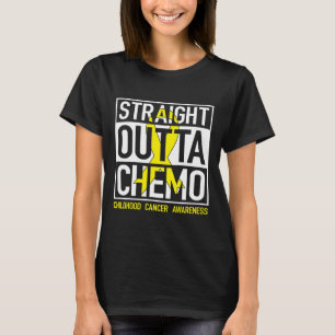 Straight Outta Chemo Gold Ribbon Kinderkrebs T-Shirt
