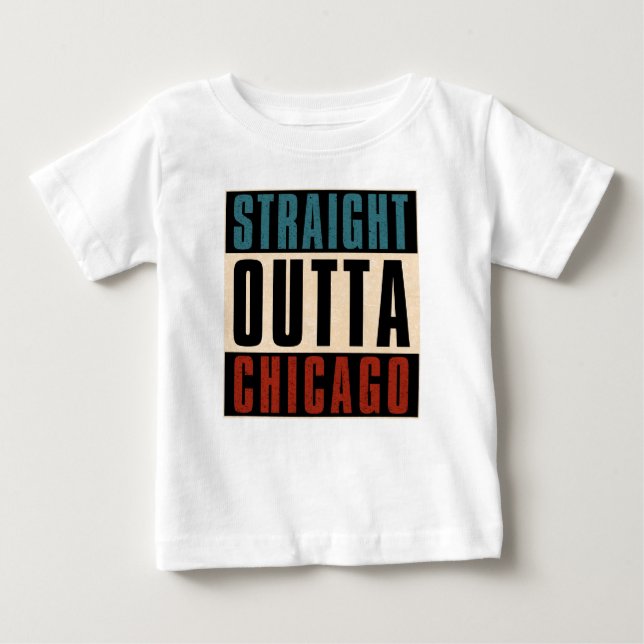 Straight Outta Chicago Illinois IL USA Baby T-shirt (Vorderseite)
