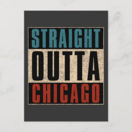 Straight Outta Chicago Illinois IL USA Postkarte