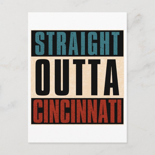 Straight Outta Cincinnati Ohio OH Postkarte (Vorderseite)