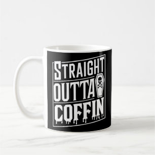 Straight Outta Coffin Funny Vampire Halloween Puns Kaffeetasse