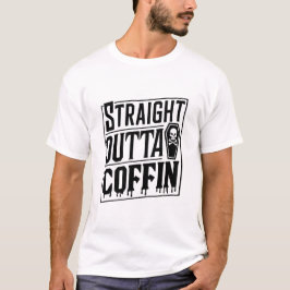 Straight Outta Coffin Funny Vampire Halloween Puns T-Shirt