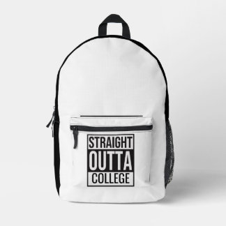 Straight Outta College Backpack Bedruckter Rucksack