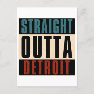 Straight Outta Detroit Michigan MI Postkarte