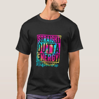 Straight Outta Energy Gefärbte Krawatte Groovy Bus T-Shirt