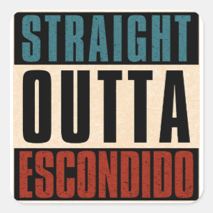Straight Outta Escondido California CA Quadratischer Aufkleber