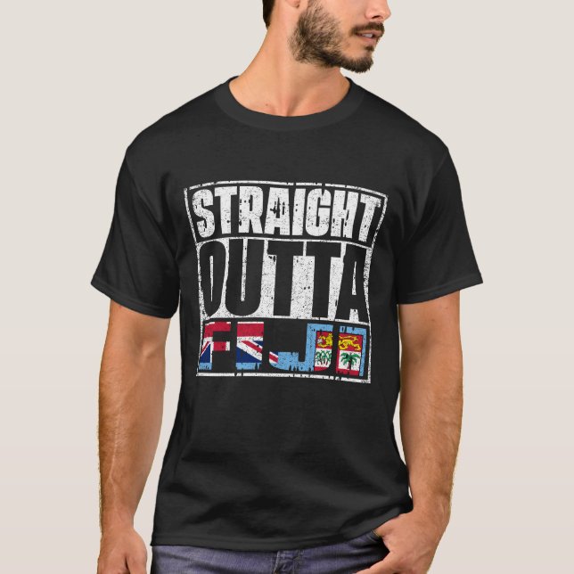 Straight Outta Fiji Flag T-Shirt (Vorderseite)