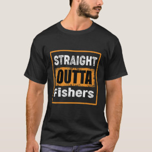 Straight Outta Fishers Indiana Usa Retro Abgenutzt T-Shirt