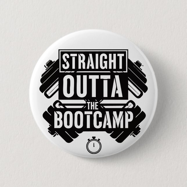 Straight Outta Fitness Gym Workout Button (Vorderseite)