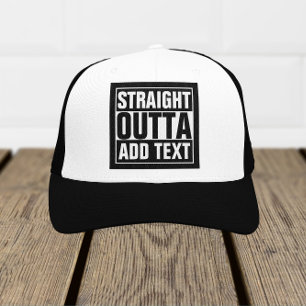 STRAIGHT OUTTA - Fügen Sie hier Ihren Text hinzu/e Truckerkappe
