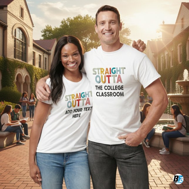 STRAIGHT OUTTA - Fügen Sie Ihren Text hier hinzu/e T-Shirt (Von Creator hochgeladen)