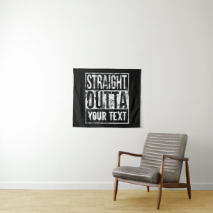 Straight Outta - Fügen Sie Ihren Text hinzu Vintag Wandteppich