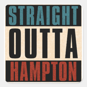 Straight Outta Hampton Virginia VA Quadratischer Aufkleber