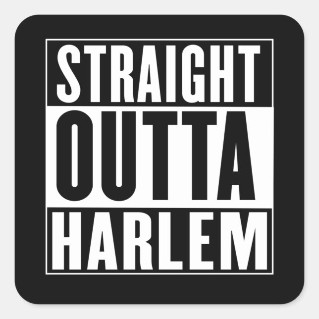 Straight Outta Harlem Quadratischer Aufkleber (Vorderseite)