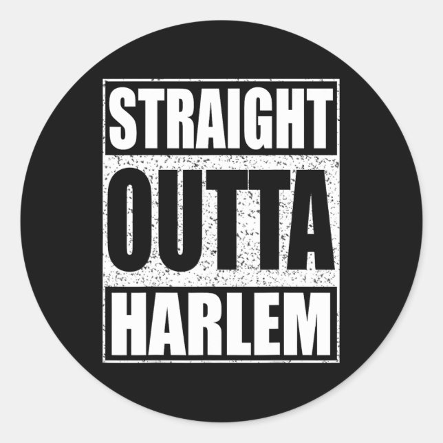 Straight Outta Harlem Runder Aufkleber (Vorderseite)