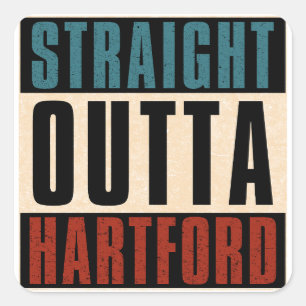Straight Outta Hartford Connecticut CT Quadratischer Aufkleber