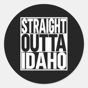 Straight Outta Idaho Runder Aufkleber