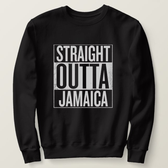 Straight outta Jamaica - Rastafari Reggae Sweater Sweatshirt (Design vorne)