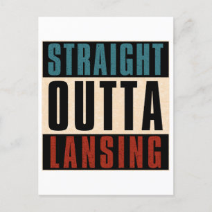 Straight Outta Lansing Michigan MI Postkarte