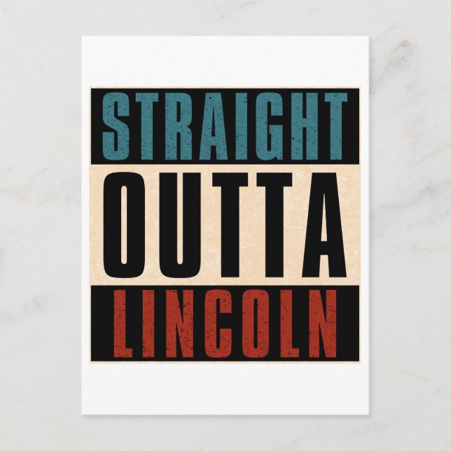 Straight Outta Lincoln Nebraska NE Postkarte (Vorderseite)