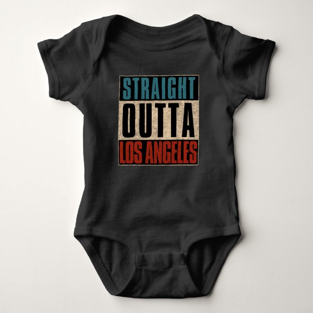 Straight Outta Los Angeles California USA Baby Strampler (Vorderseite)